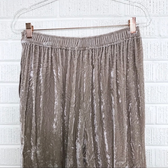 Madewell Crinkle Velvet Wide-Leg Pants Beige M - Picture 8 of 8